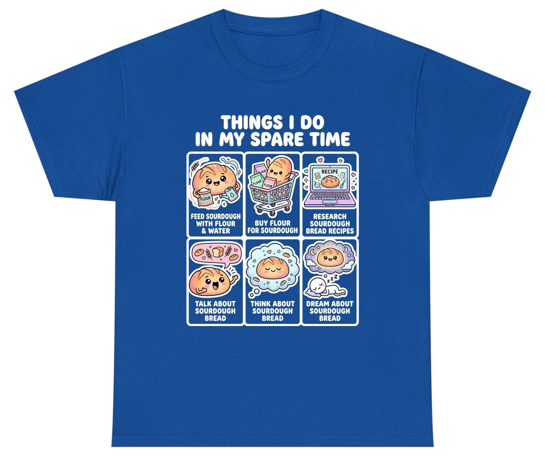 Things I Do in My Spare Time sourdough bread baking Youth T-Shirt Royal product mockup