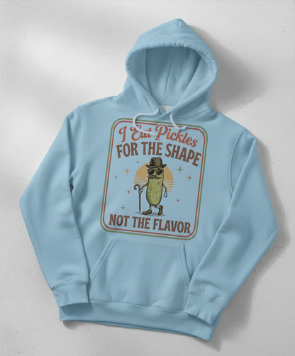 Funny Pickle I Eat Pickles For The Shape Retro Design Hoodie - Light Blue