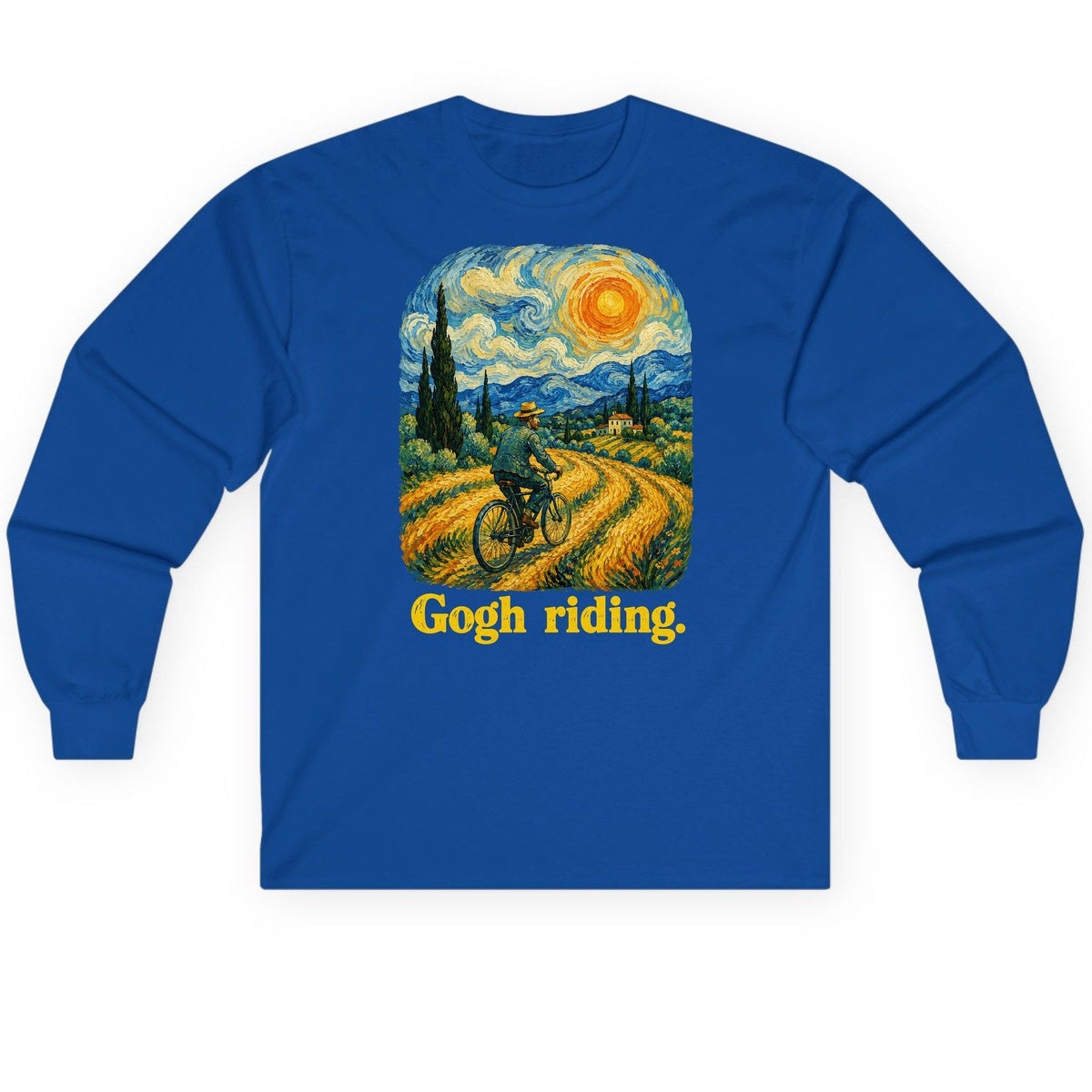 Gogh Riding van gogh parody Long Sleeve Tee Royal product mockup
