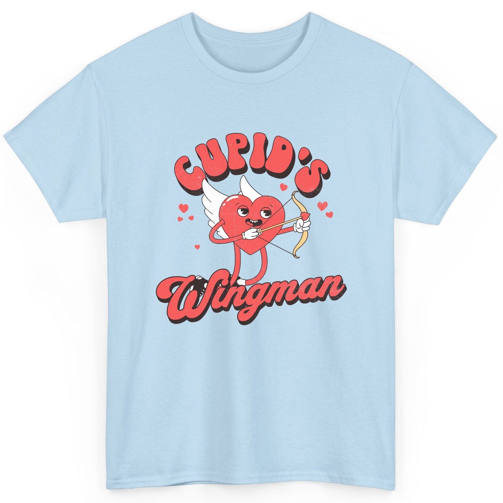 Cupid's Wingman Valentine's Day T-Shirt Light Blue product mockup
