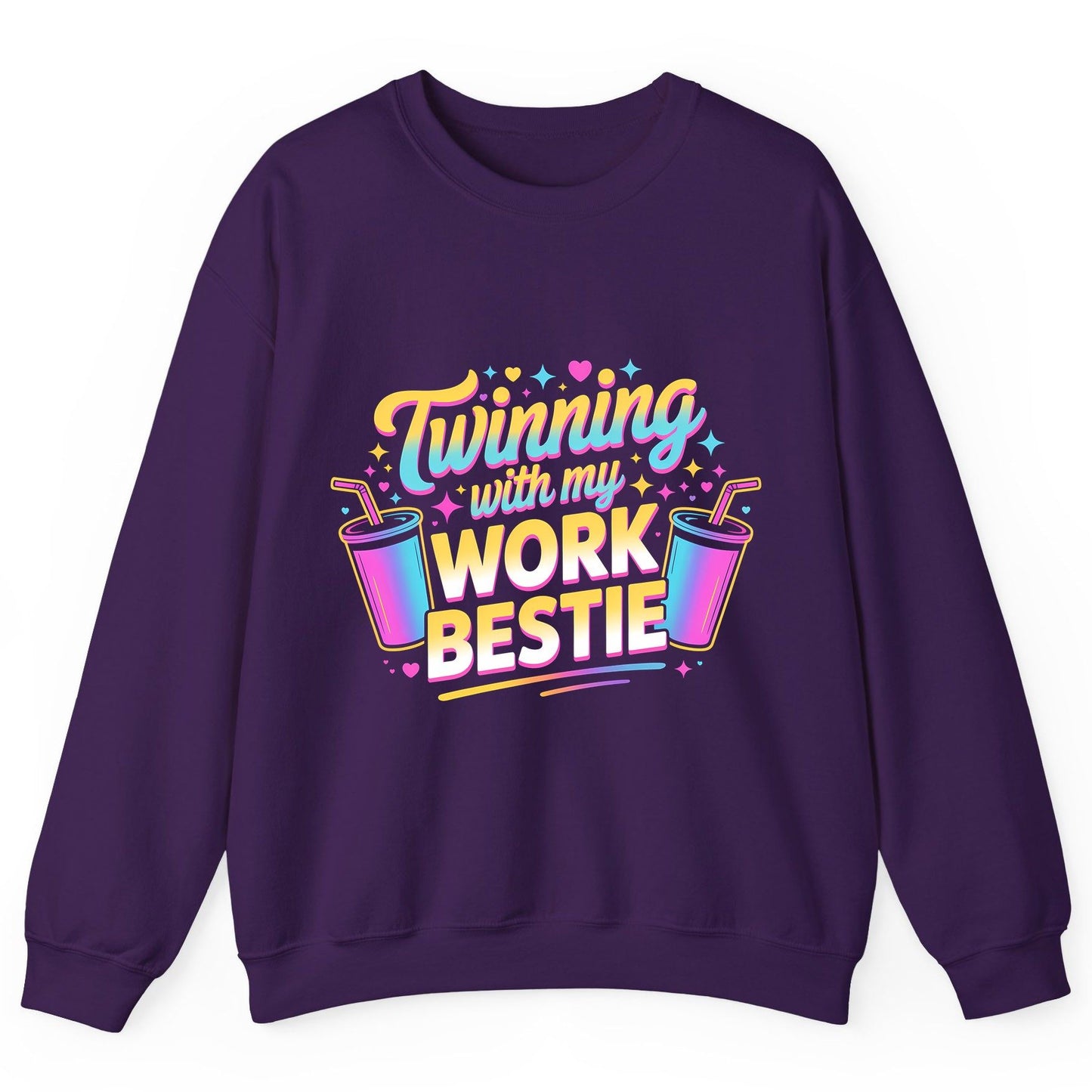 Twinning with My Work Bestie work friendship Sweatshirt Purple product mockup