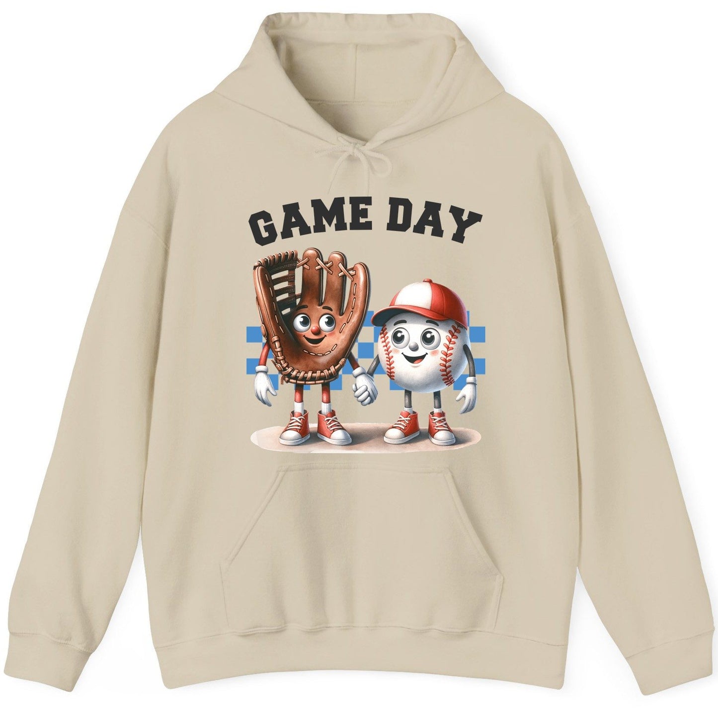 Game Day baseball Hoodie Sand product mockup