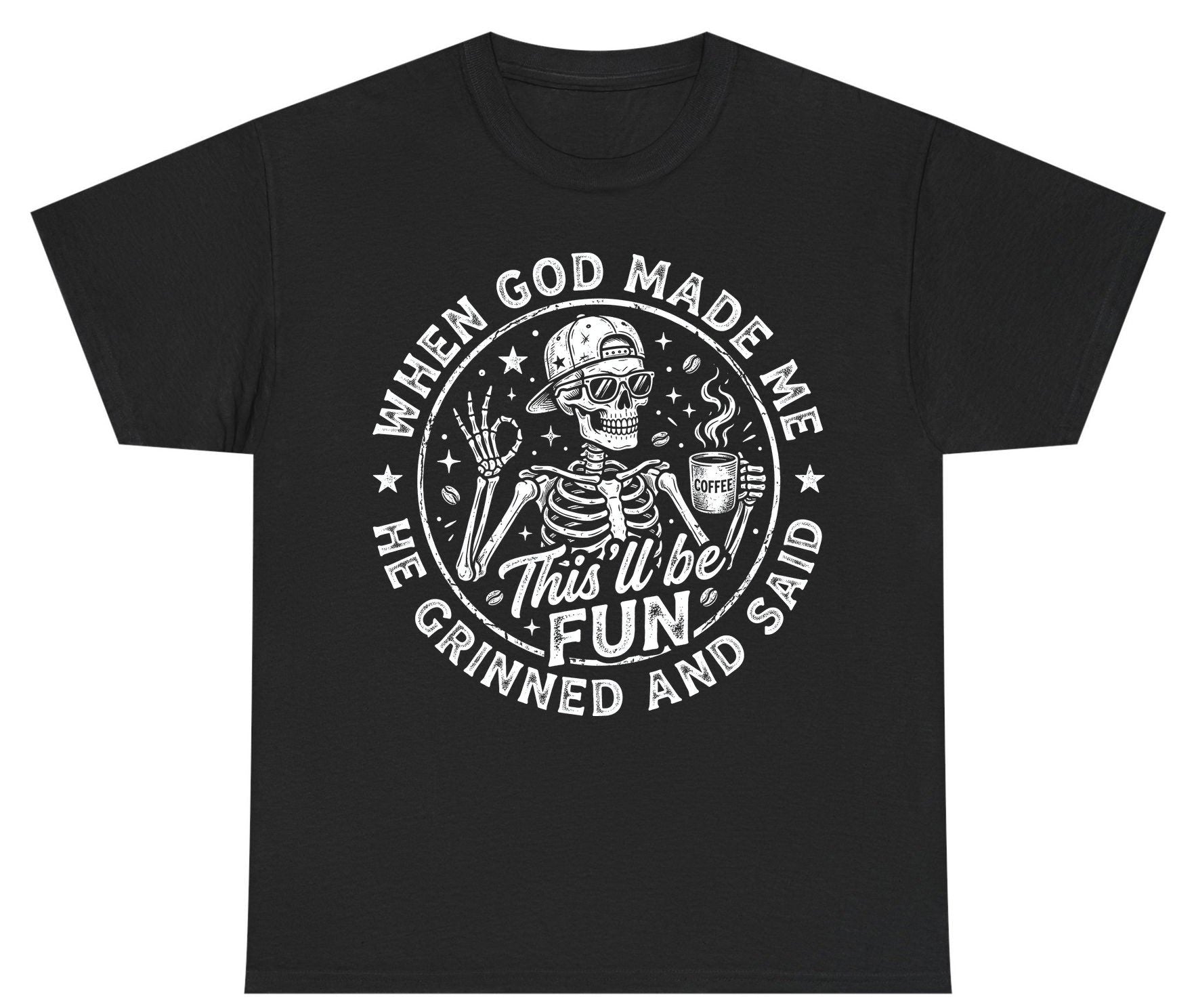When God Made Me He Grinned and Said This'll Be FUN Youth T-Shirt - product mockup - Black