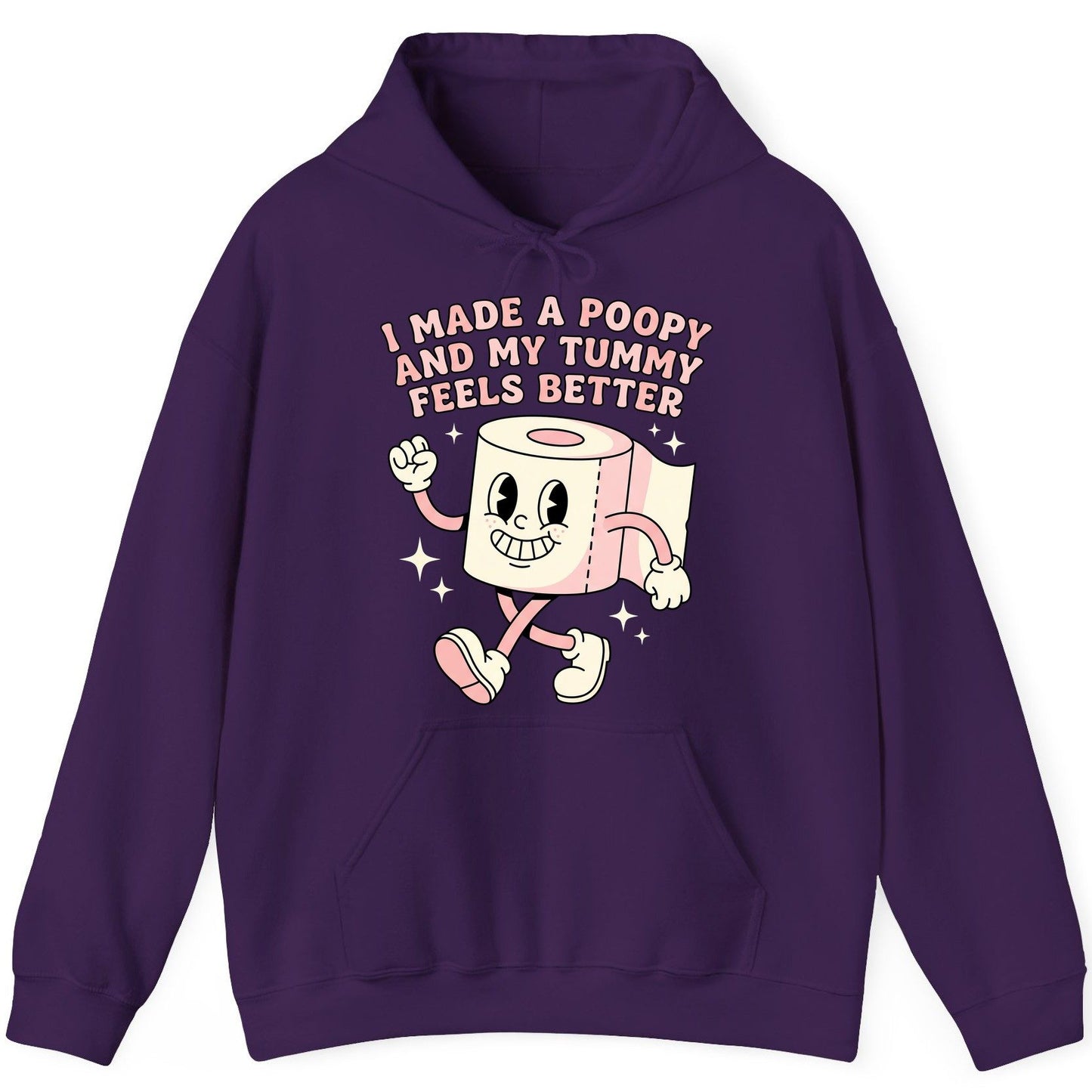 I Made a Poopy and My Tummy Feels Better funny toilet paper Hoodie Purple product mockup