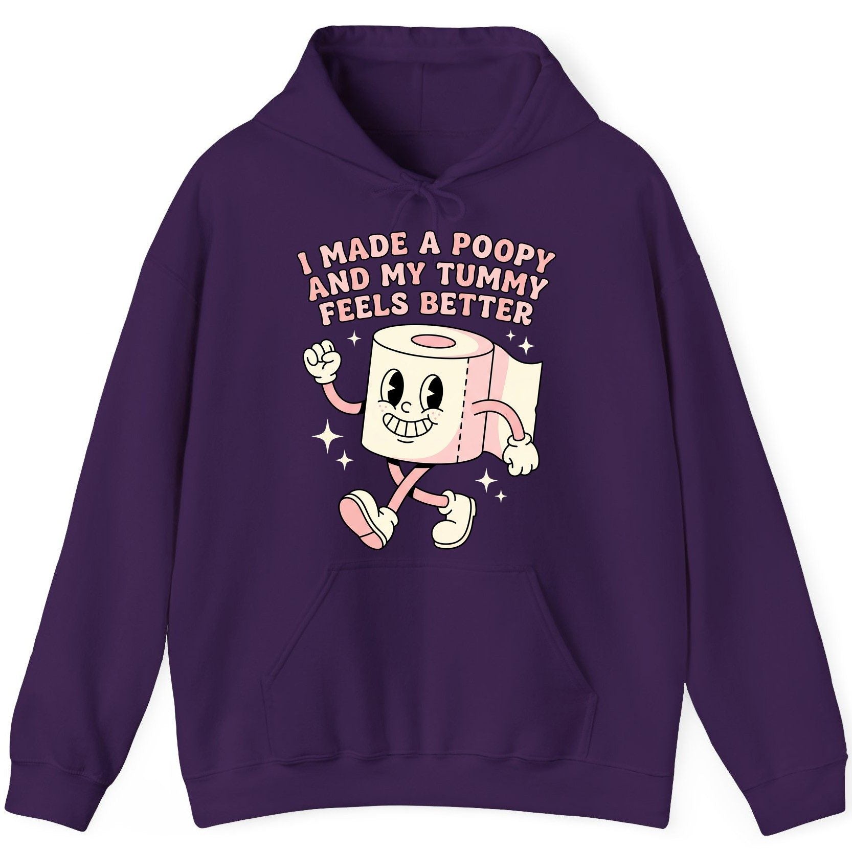 I Made a Poopy and My Tummy Feels Better funny toilet paper Hoodie Purple product mockup