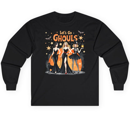Let's Go Ghouls Halloween women Long Sleeve Tee Black product mockup