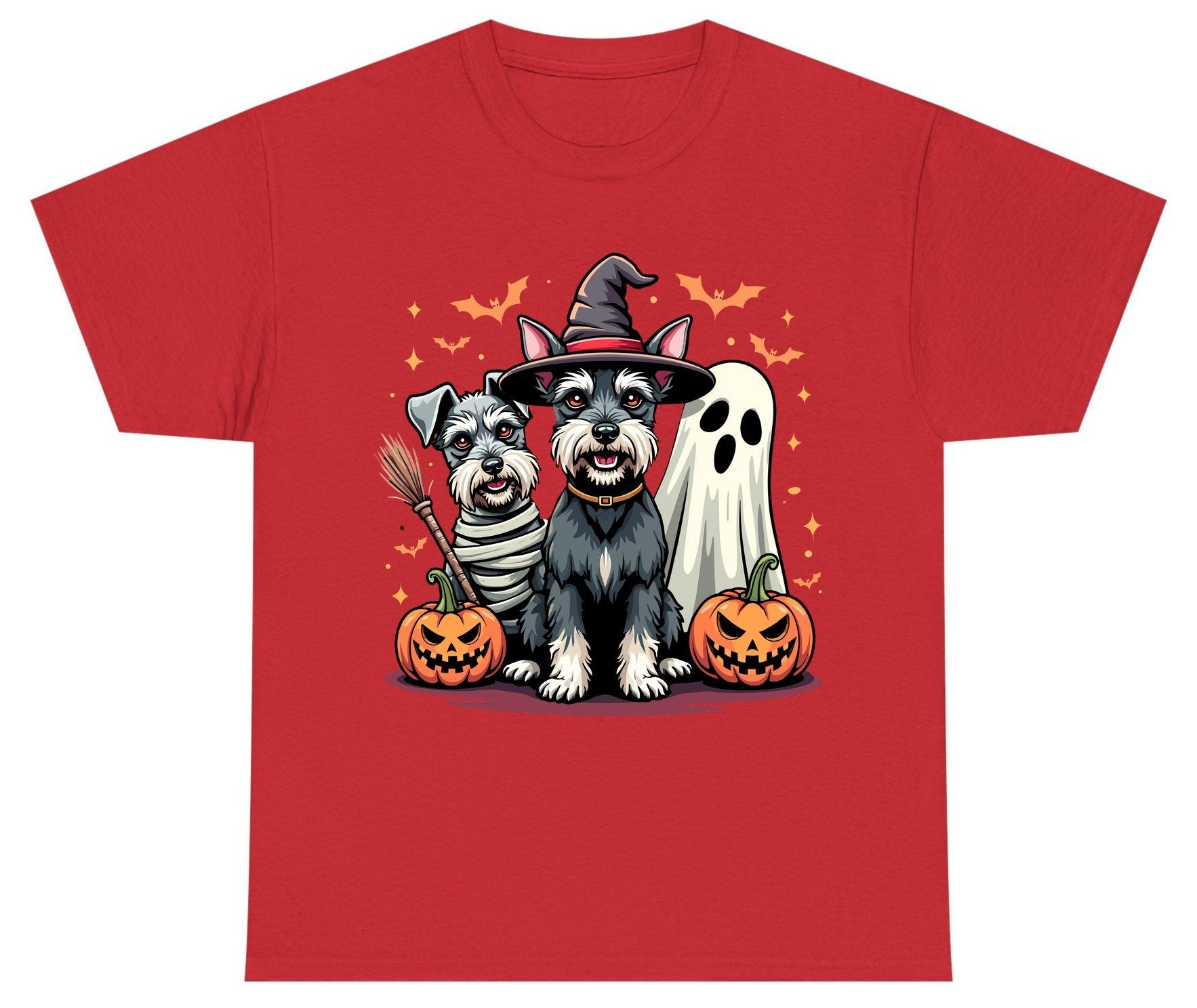 Halloween Schnauzer Dogs schnauzer dogs Youth T-Shirt Red product mockup