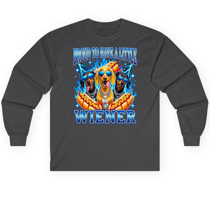 Proud to Have a Little Wiener dachshund dogs Long Sleeve Tee Dark Heather product mockup