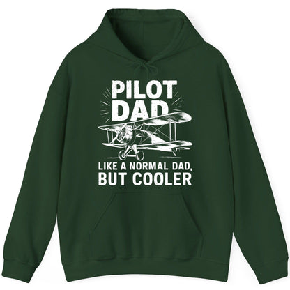 Pilot Dad, Like a Normal Dad, but Cooler pilot dad Hoodie Forest Green product mockup