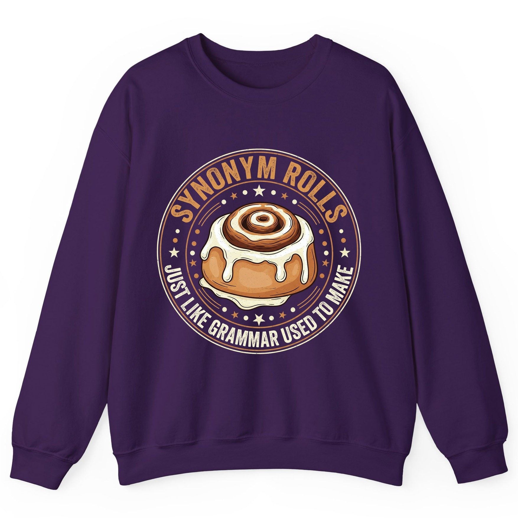 Synonym Rolls Just Like Grammar Used to Make grammar puns Sweatshirt Purple product mockup