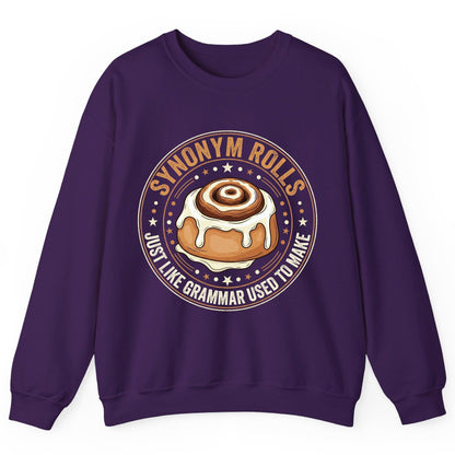 Synonym Rolls Just Like Grammar Used to Make grammar puns Sweatshirt Purple product mockup