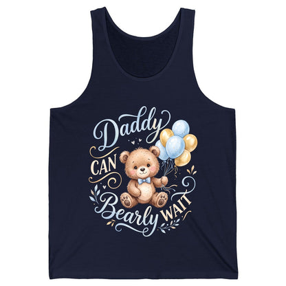 Daddy CAN Bearly WAIT Teddy Bear Tank Top - product mockup - Navy