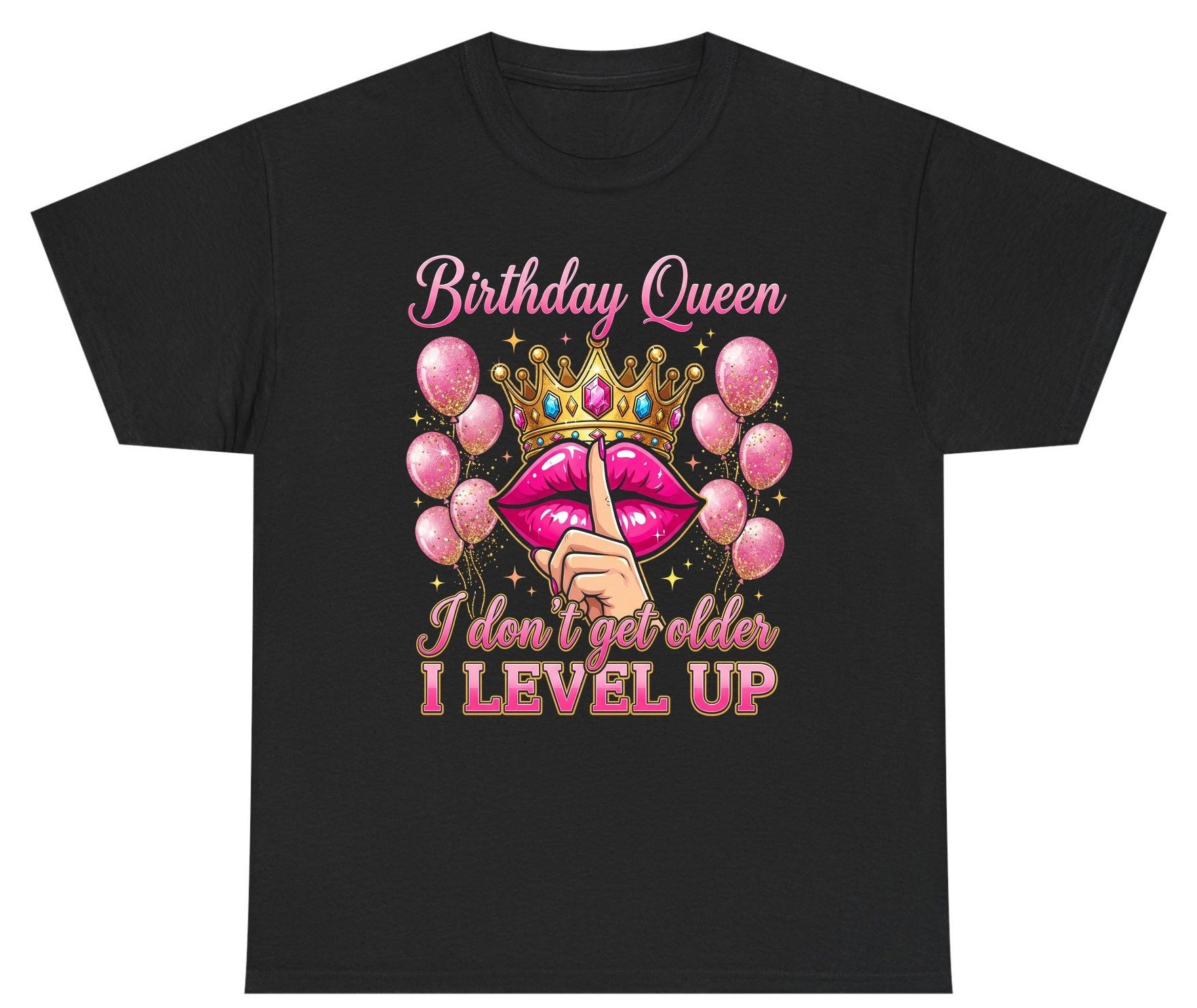 Birthday Queen I Don't Get Older I Level Up birthday queen Youth T-Shirt Black product mockup