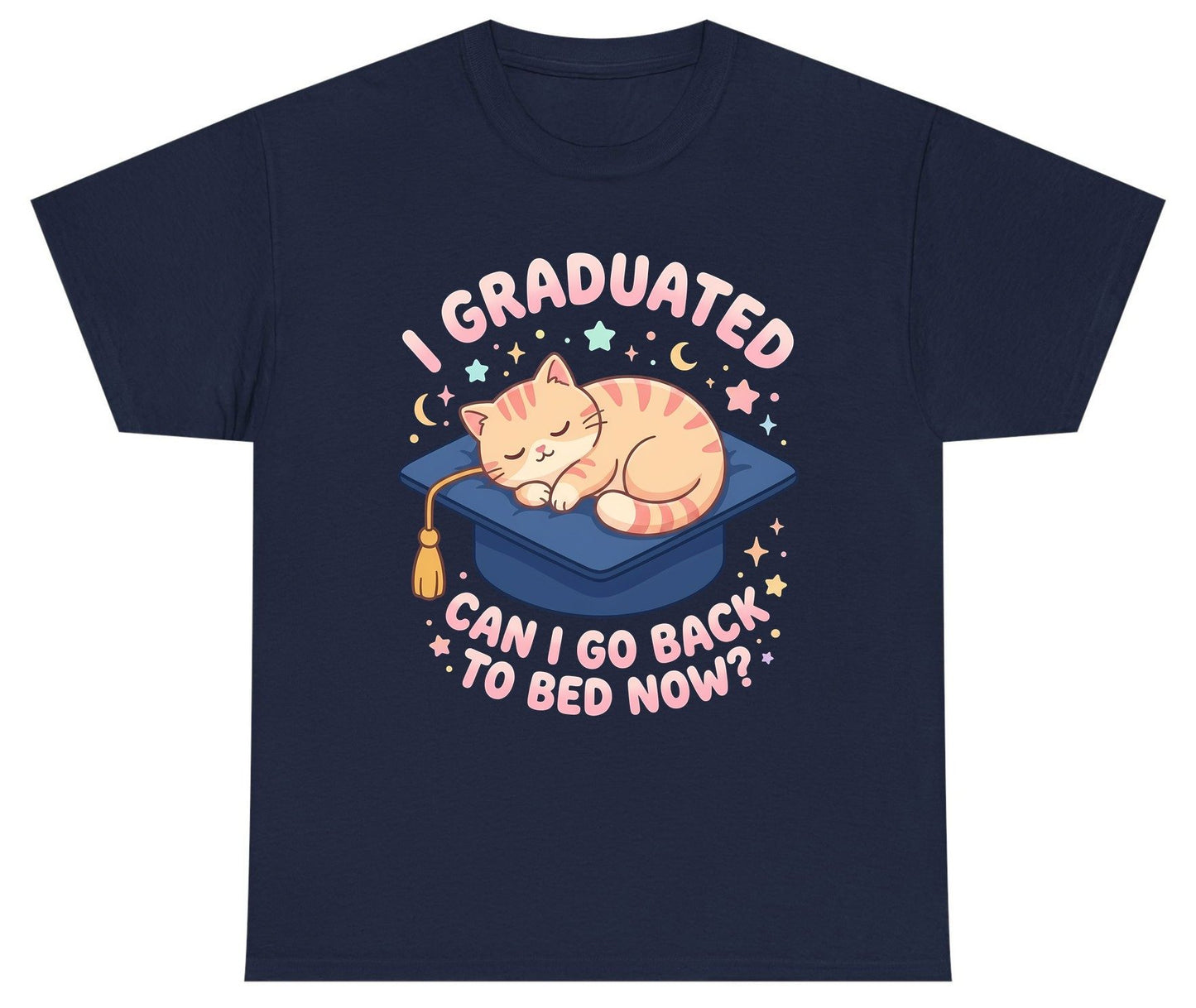 I Graduated CAN I GO BACK TO BED NOW Youth T-Shirt - product mockup - Navy