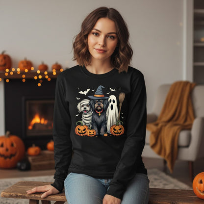 Halloween Dogs in Costumes Halloween dogs Long Sleeve Tee Black lifestyle mockup