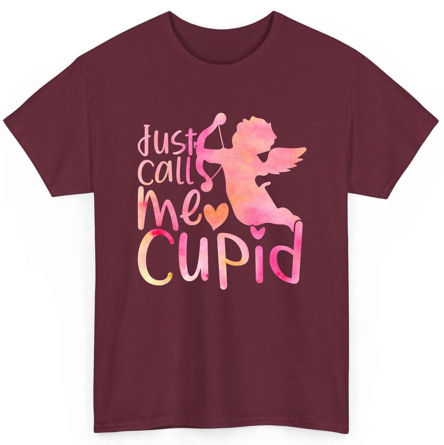 Just Call Me Cupid cupid T-Shirt Maroon product mockup