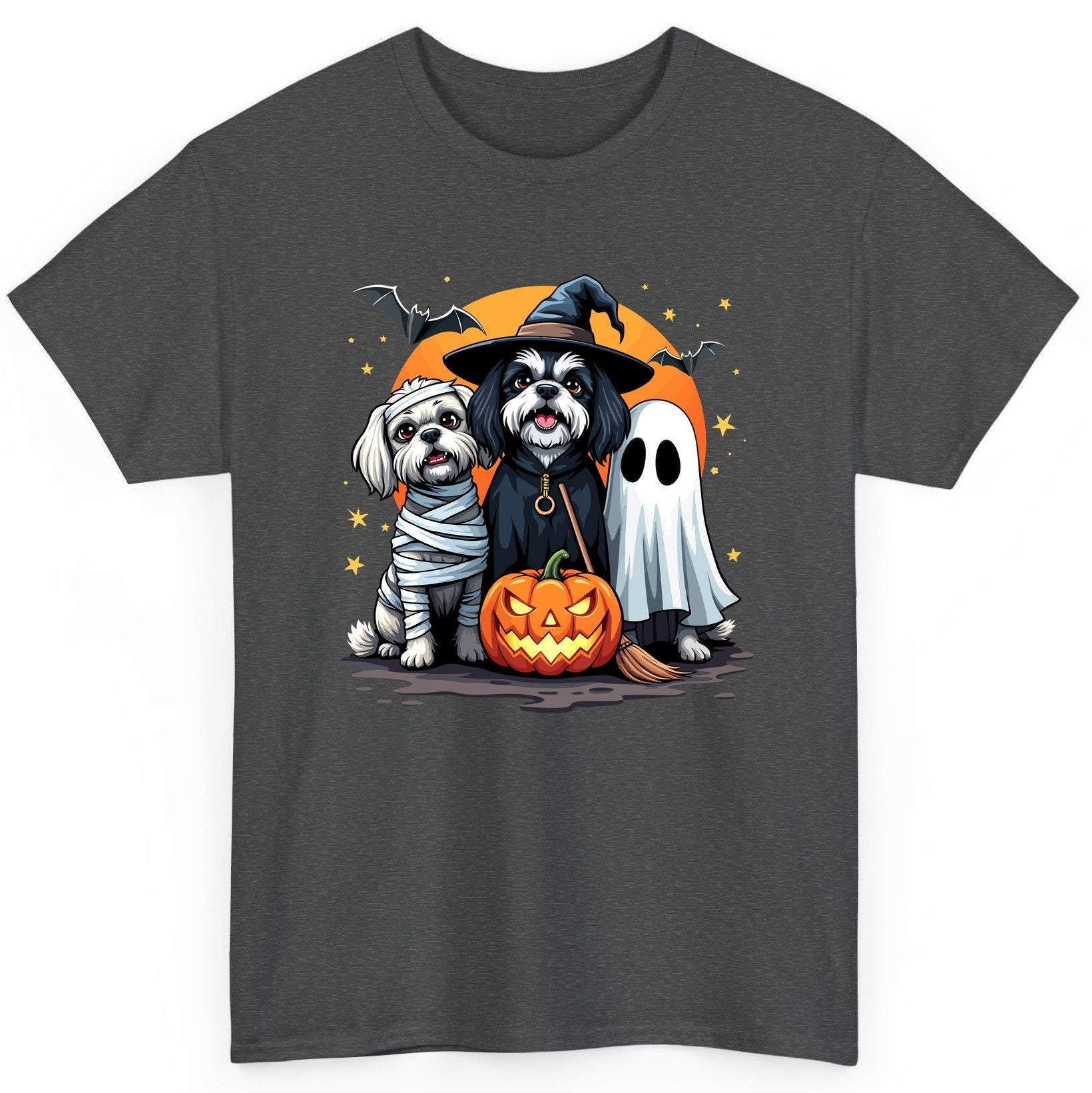 Halloween Dogs Costumes Halloween dogs T-Shirt Dark Heather product mockup