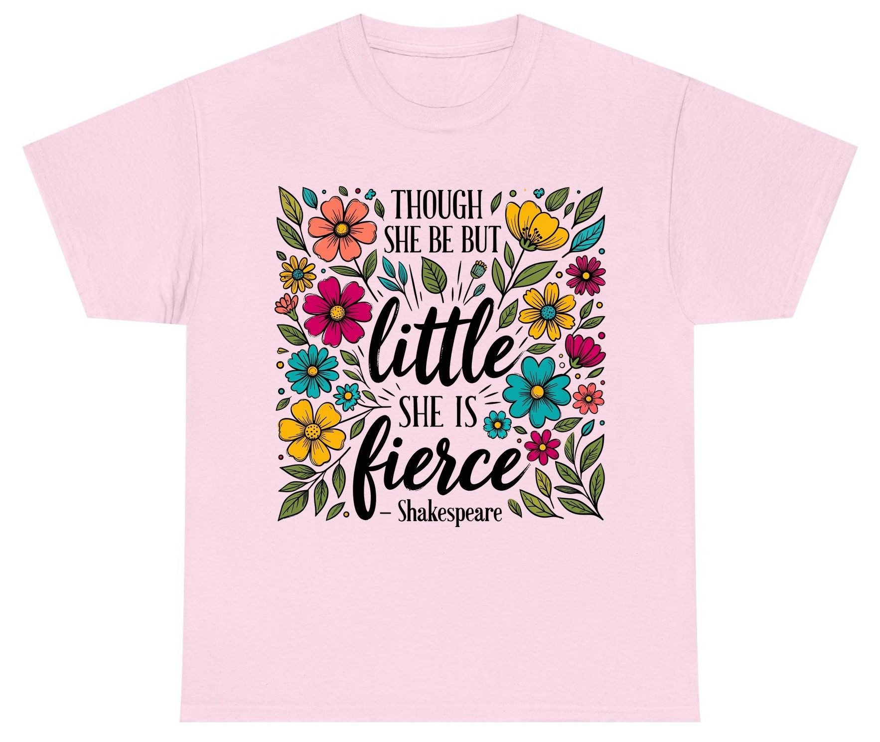 Though She Be but Little, She Is Fierce - Shakespeare shakespeare quote Youth T-Shirt Light Pink product mockup