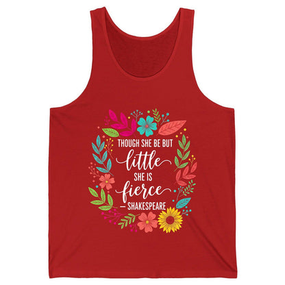 Though She Be but Little She Is Fierce - Shakespeare empowerment Tank Top Red product mockup
