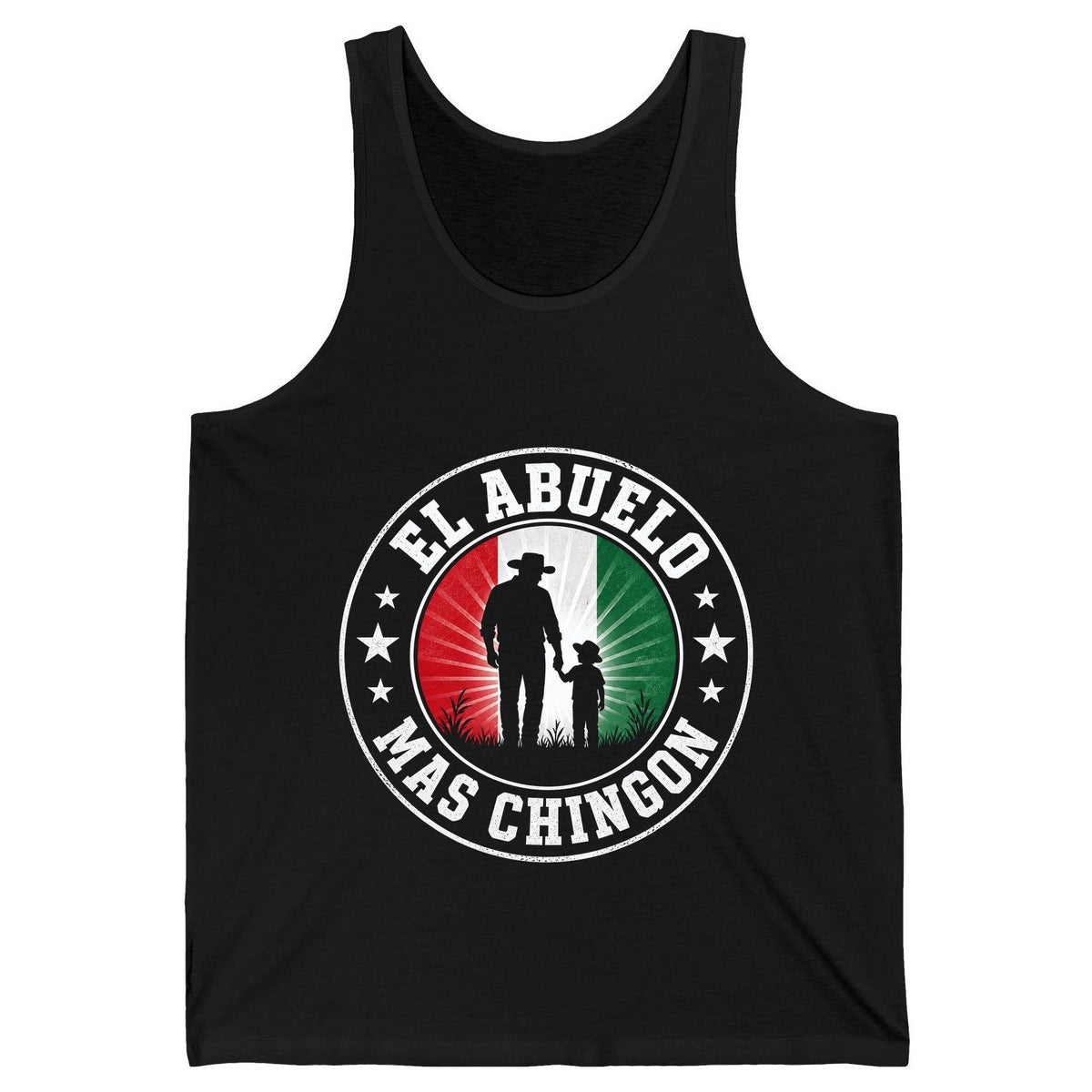 El Abuelo Mas Chingon mexican grandfather Tank Top Black product mockup