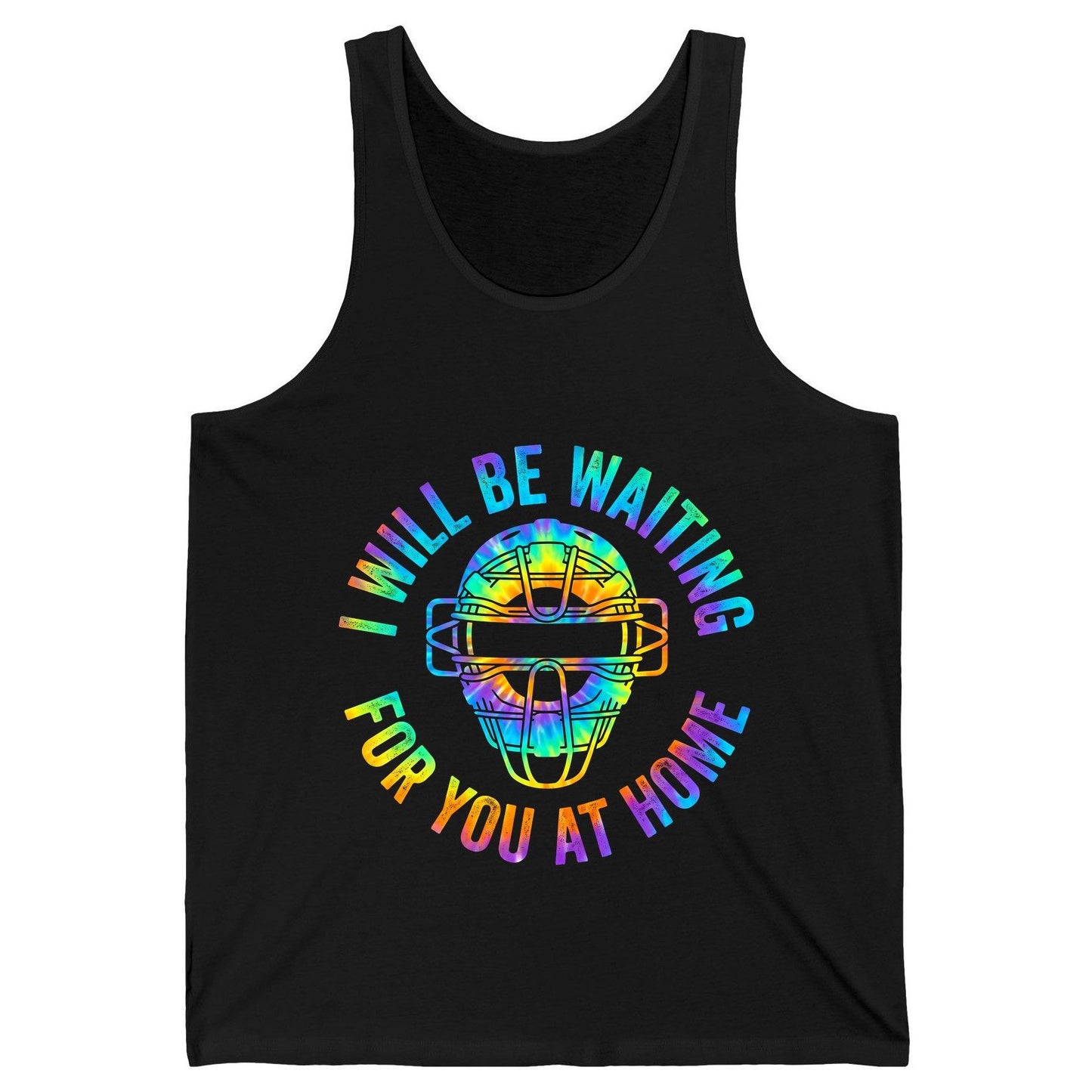 I Will Be Waiting for You at Home baseball catcher Tank Top Black product mockup