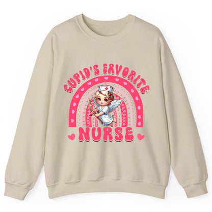 Cupid's Favorite Nurse nurse Sweatshirt Sand product mockup