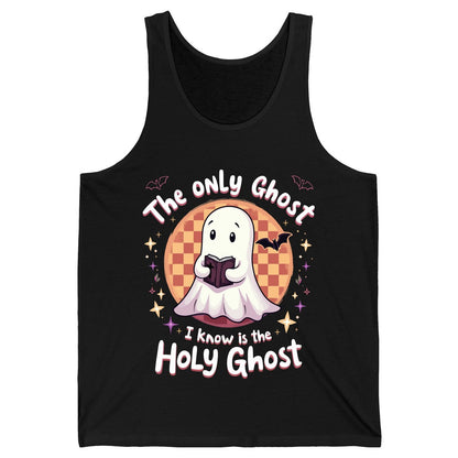 The Only Ghost I Know Is the Holy Ghost christian Halloween Tank Top Black product mockup