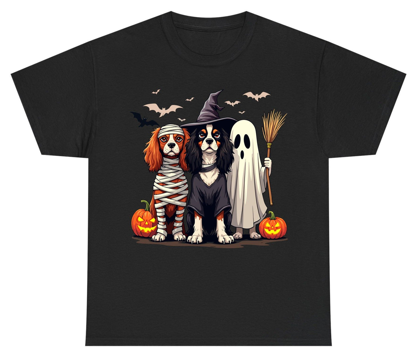 Cavalier Spaniel Halloween Dogs cavalier king charles spaniel Youth T-Shirt Black product mockup