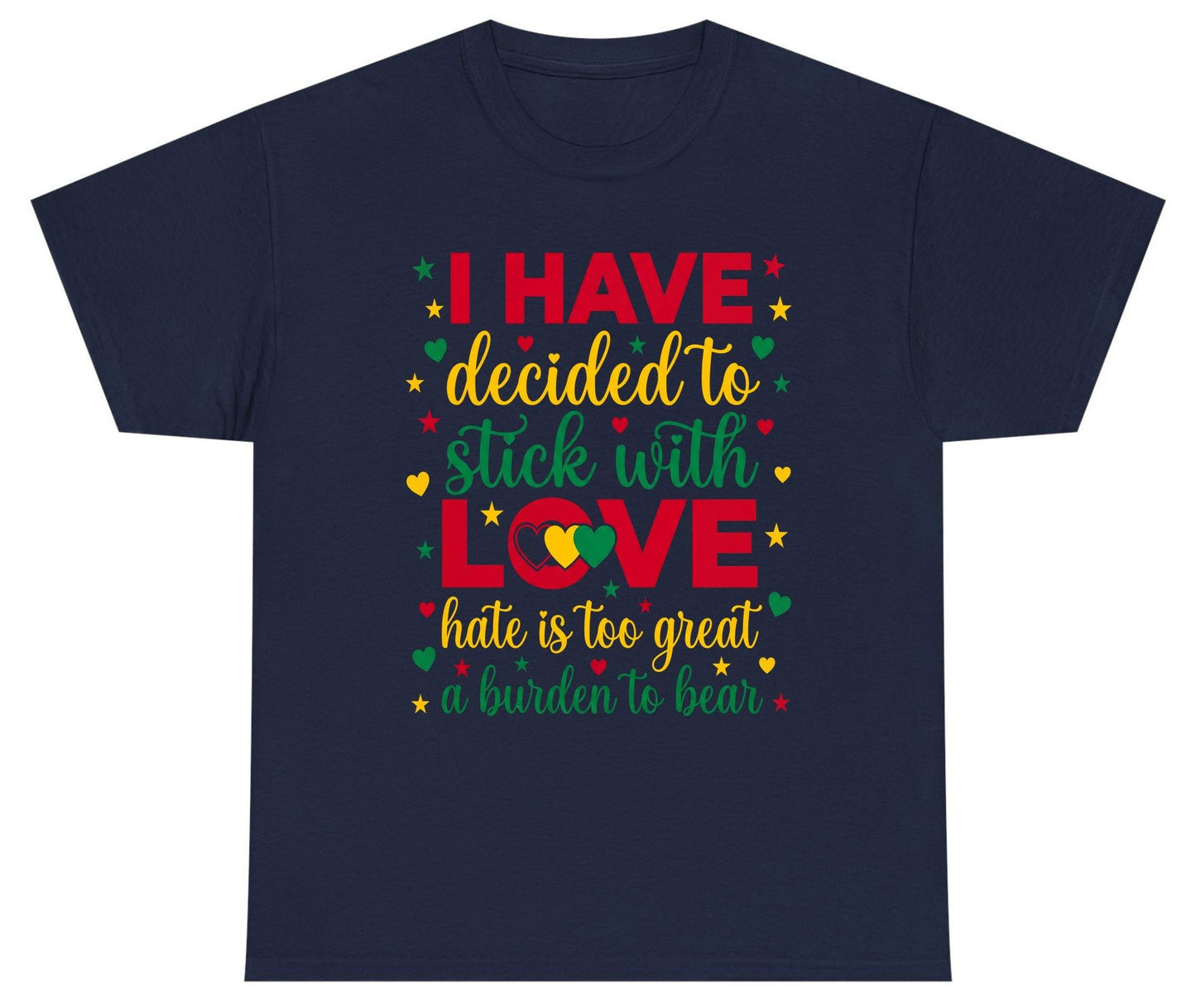 I Have Decided to Stick with Love Hate Is Too Great a Burden to Bear black history month Youth T-Shirt Navy product mockup