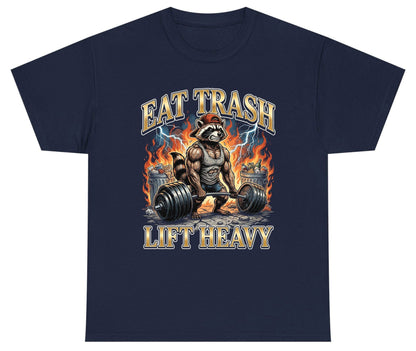 Eat Trash Lift Heavy raccoon Youth T-Shirt Navy product mockup