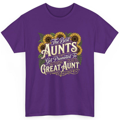 The Best AUNTS Get Promoted to GREAT AUNT Retro T-Shirt - product mockup - Purple