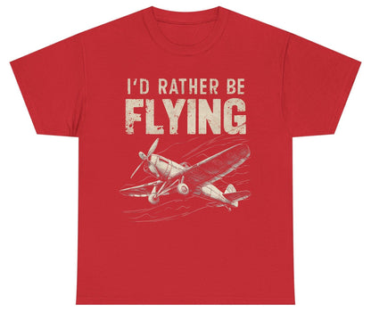 I'd Rather Be Flying vintage propeller plane Youth T-Shirt Red product mockup
