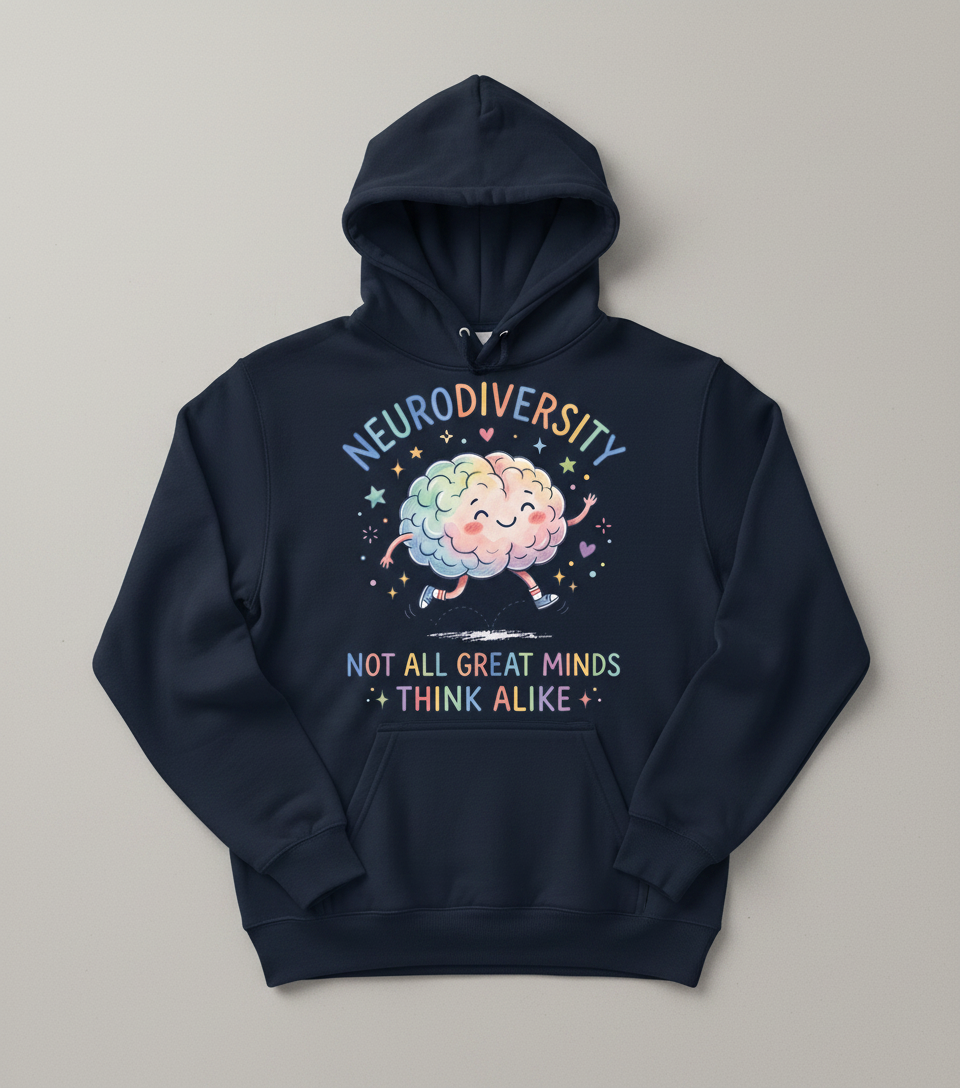 Neurodiversity Not All Great Minds Think Alike Hoodie - Navy