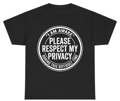 I Am Awake Please Respect My Privacy During This Difficult Time sarcastic humor Youth T-Shirt Black product mockup