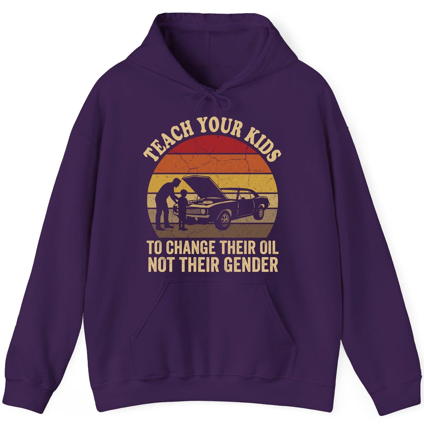 Teach Your Kids to Change Their Oil Not Their Gender car mechanics Hoodie Purple product mockup