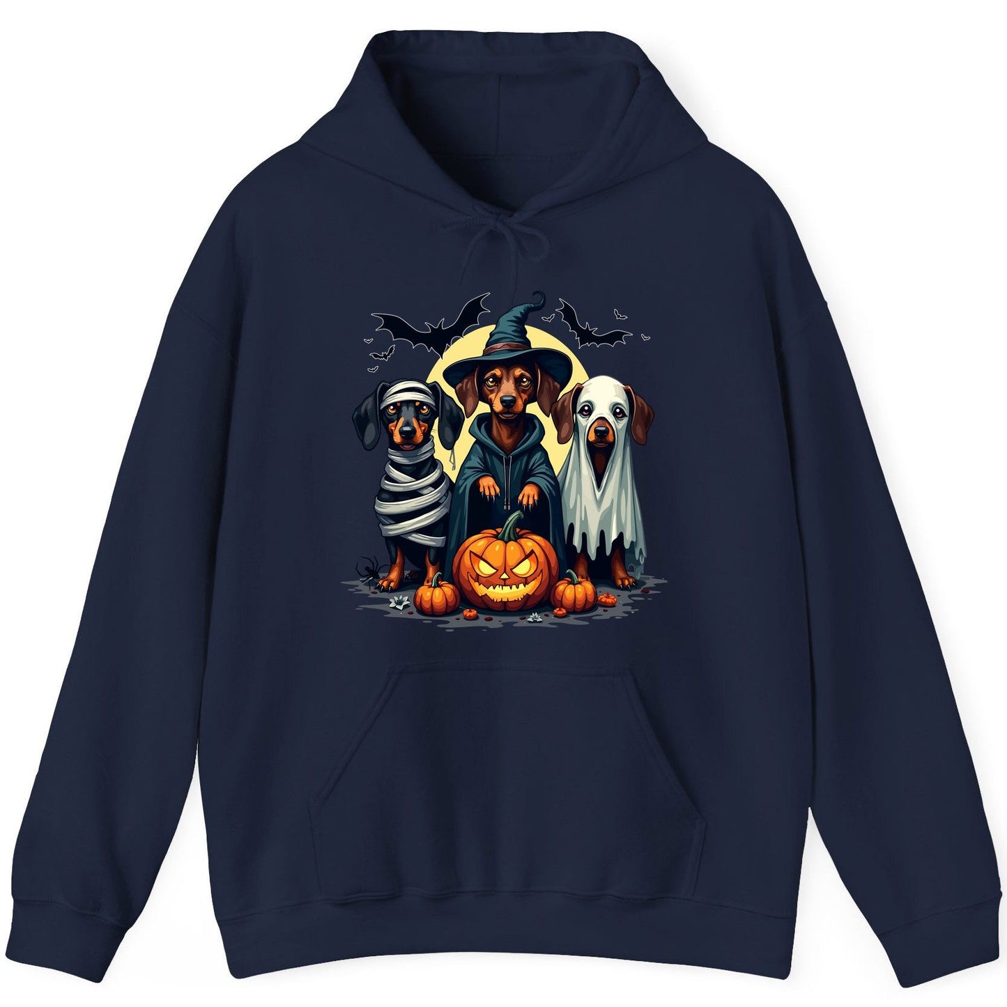 Dachshund Halloween Costumes dachshunds Hoodie Navy product mockup