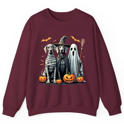 Halloween Weimaraner Dogs Halloween weimaraner dogs Sweatshirt Maroon product mockup