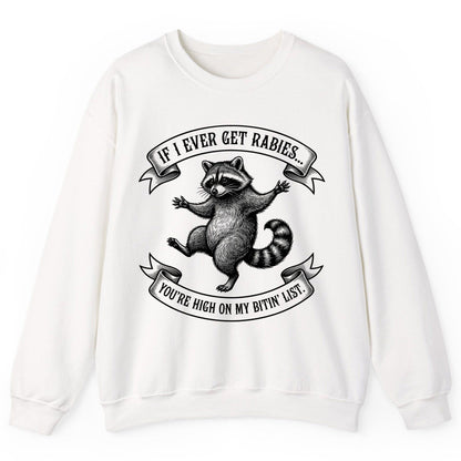 Subtle Raccoon Sketch raccoon Sweatshirt White product mockup
