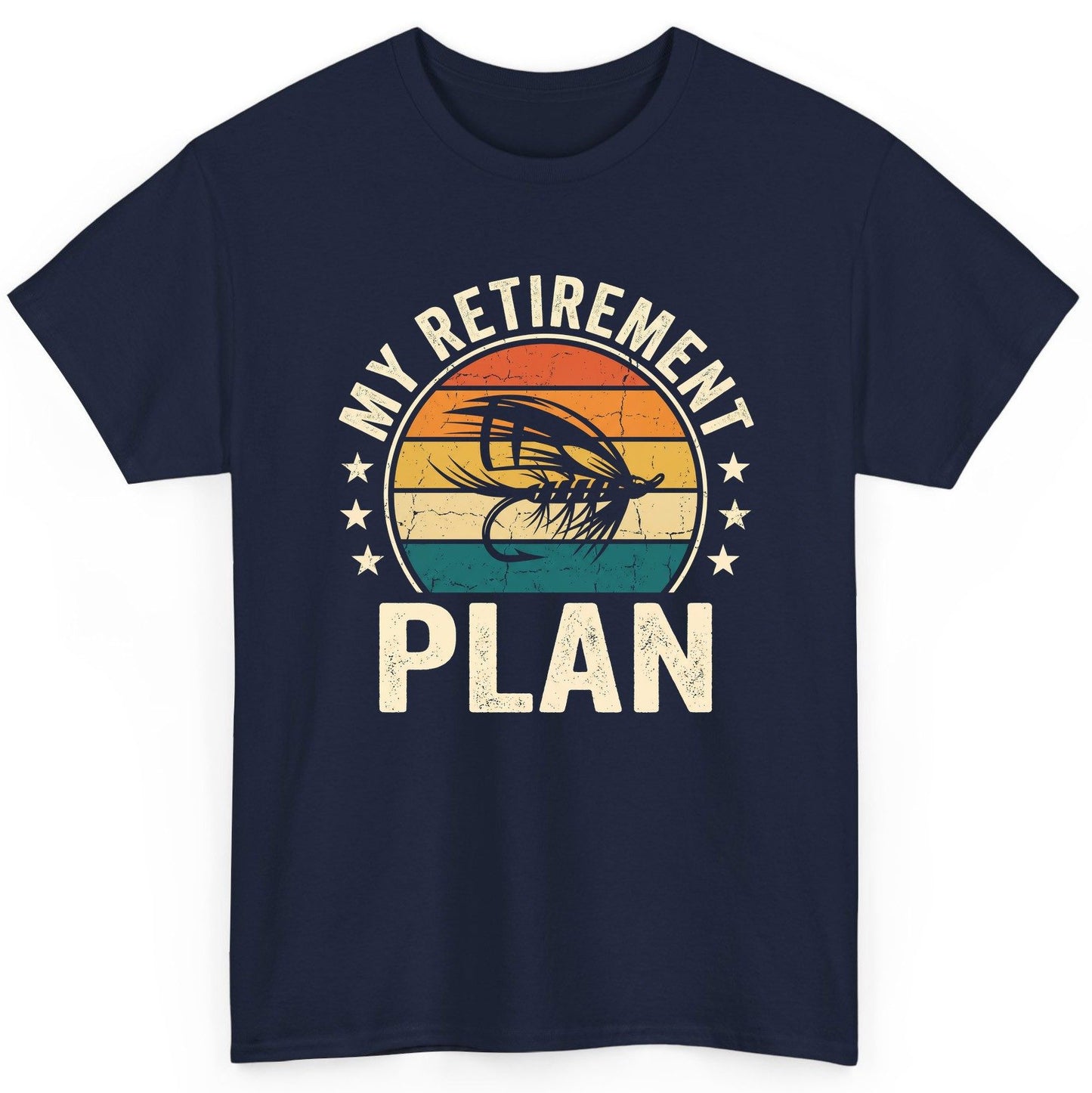 My Retirement Plan fly fishing T-Shirt Navy product mockup