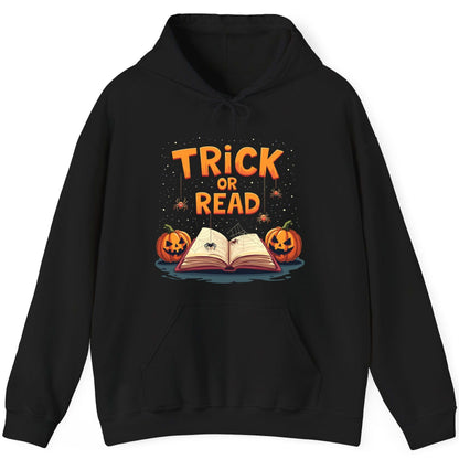 Trick or Read Halloween Hoodie Black product mockup
