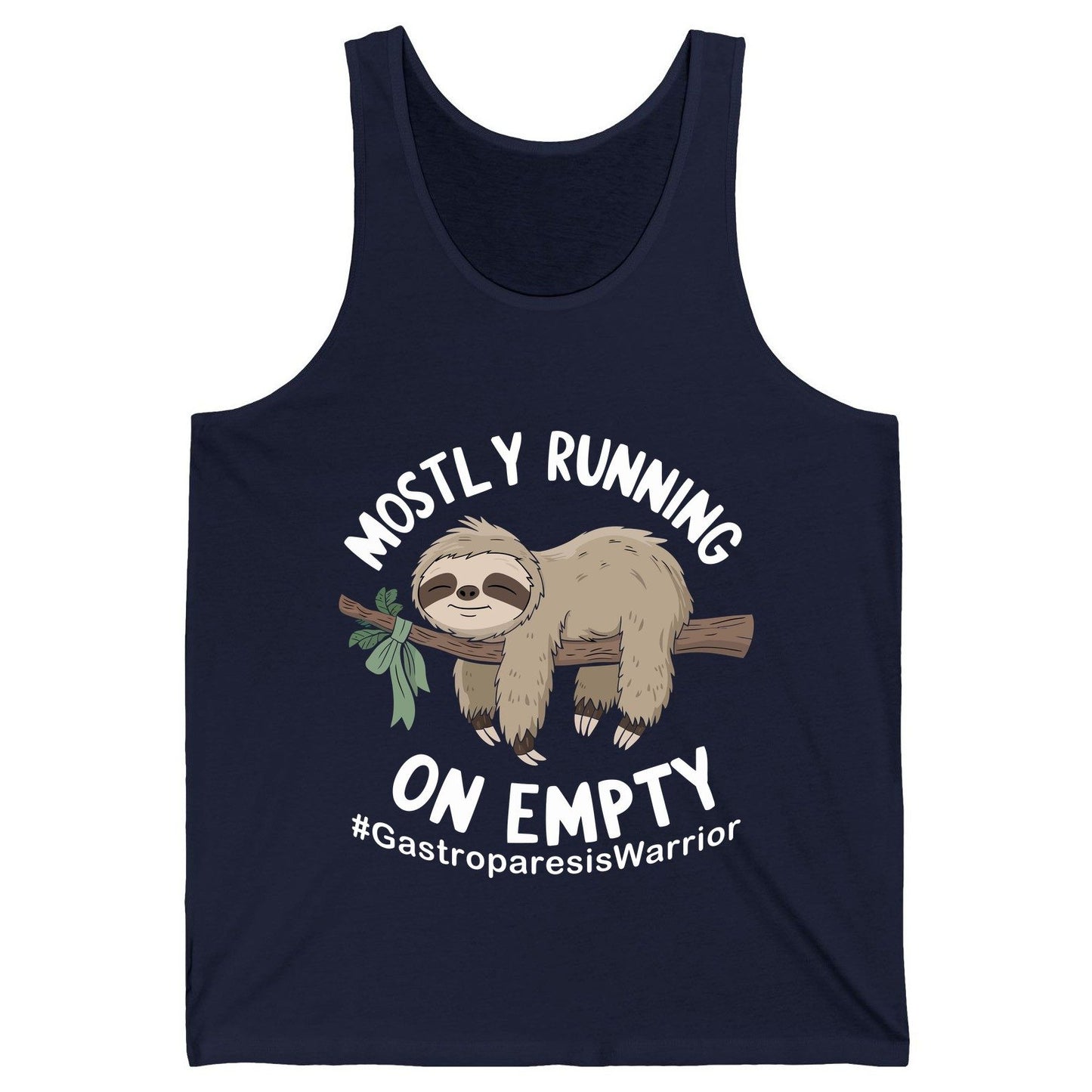 Mostly Running on Empty Gastroparesiswarrior gastroparesis awareness Tank Top Navy product mockup