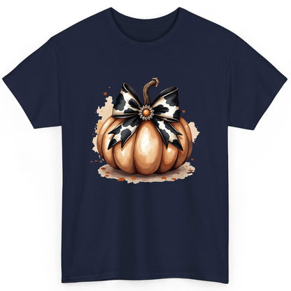 Cow Print Bow Pumpkin pumpkin T-Shirt Navy product mockup