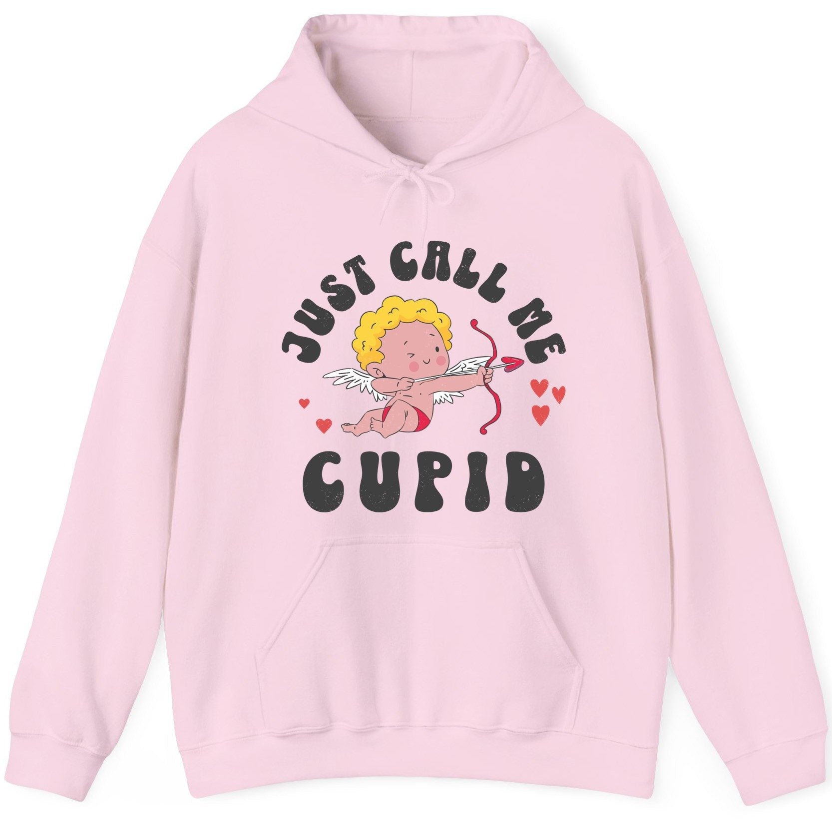 Just Call Me Cupid cupid Hoodie Light Pink product mockup