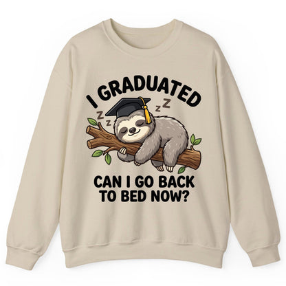 I Graduated Funny Sloth Sweatshirt - product mockup - Sand