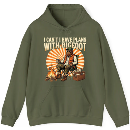 I Can't I Have Plans with Bigfoot bigfoot Hoodie Military Green product mockup