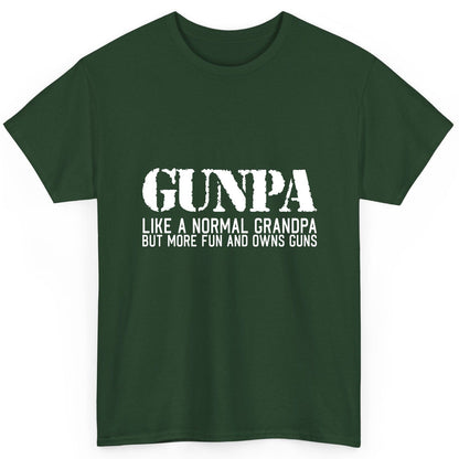Gunpa Like a Normal Grandpa but More Fun and Owns Guns funny gun owner grandpa T-Shirt Forest Green product mockup