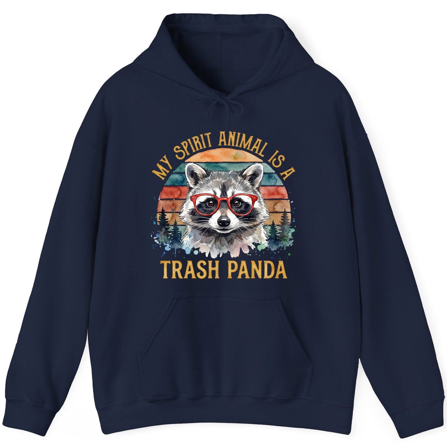My Spirit Animal Is a Trash Panda raccoon Hoodie Navy product mockup