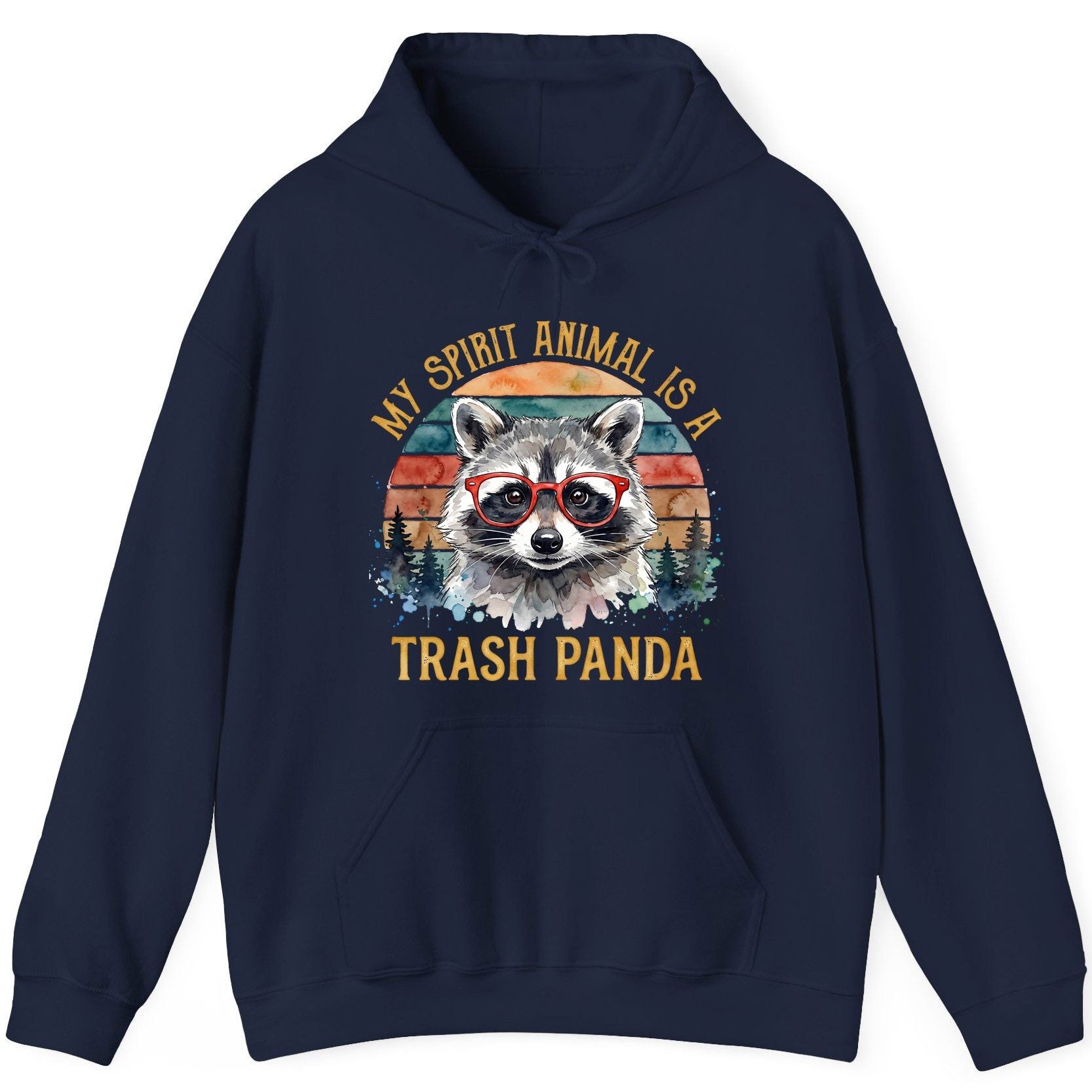My Spirit Animal Is a Trash Panda raccoon Hoodie Navy product mockup