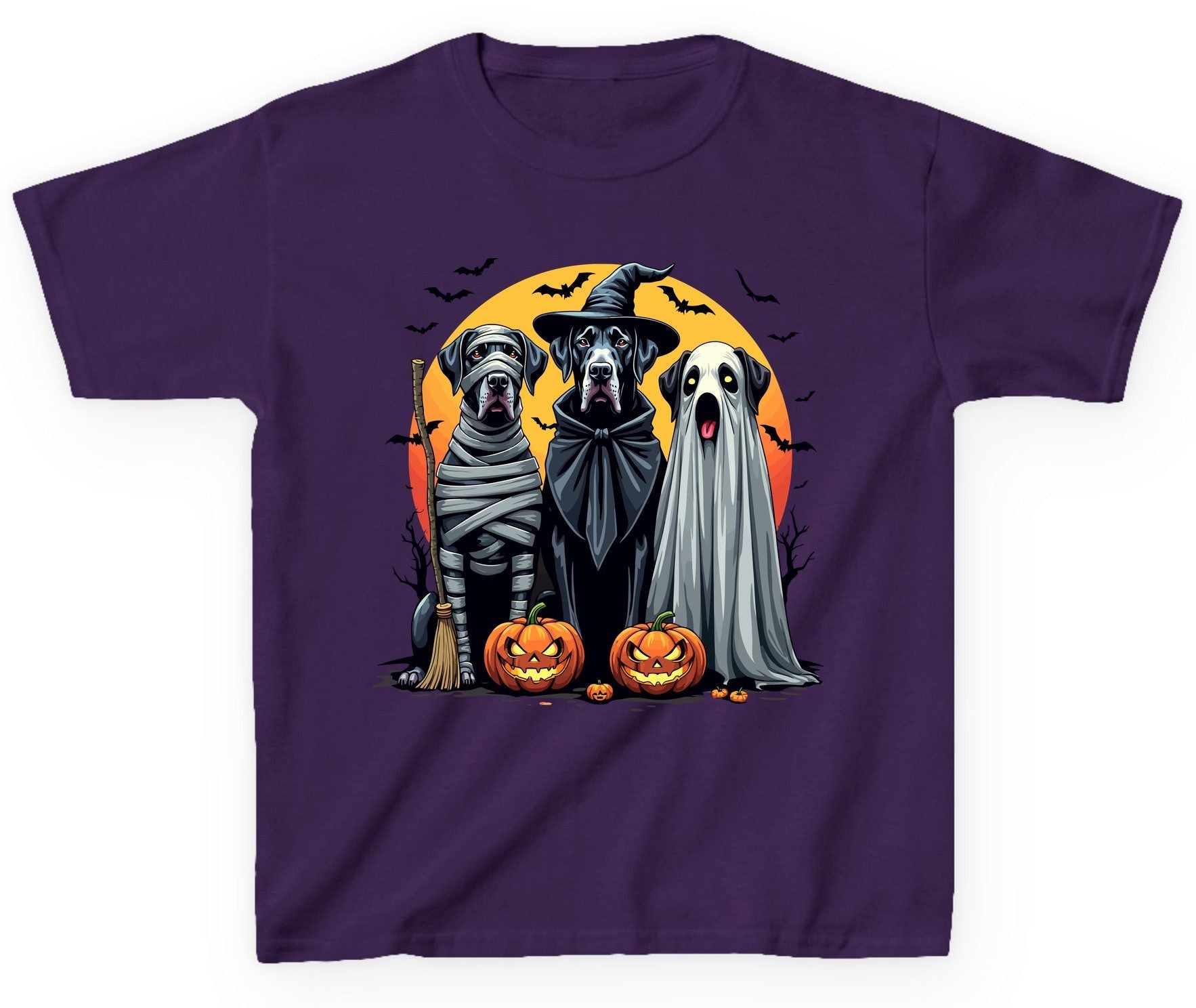 Halloween Dogs in Costumes Halloween dogs Youth T-Shirt Purple product mockup