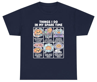Things I Do in My Spare Time sourdough bread baking Youth T-Shirt Navy product mockup